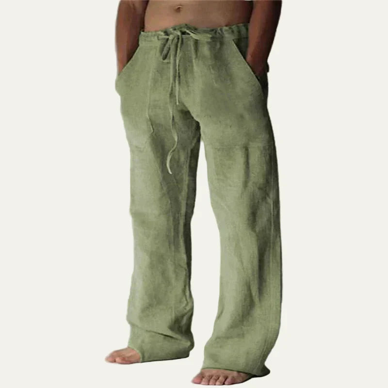 Relaxed Fit Mens Beach Drawstring Trousers