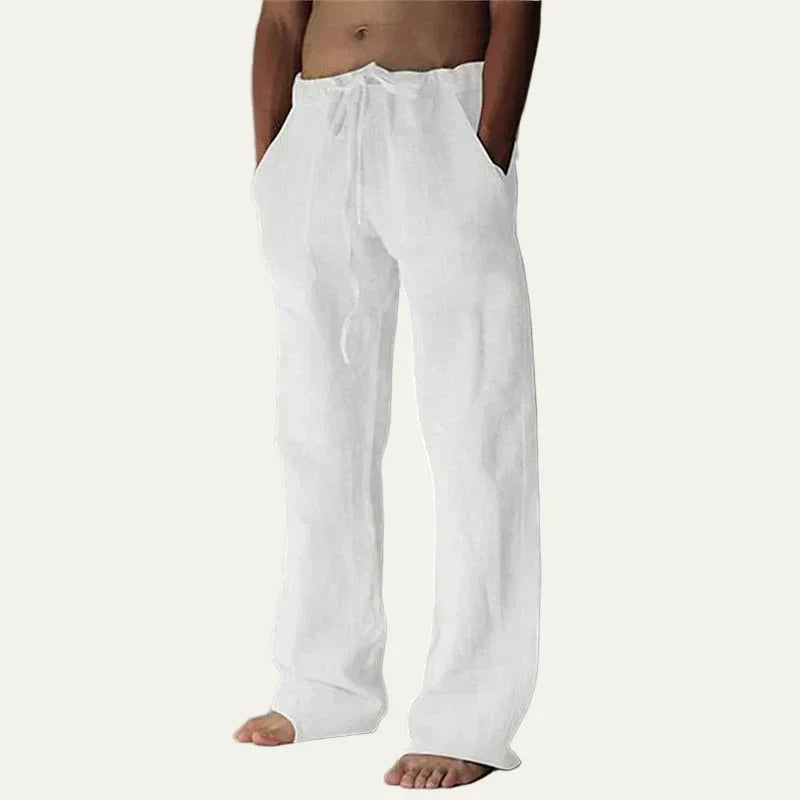 Relaxed Fit Mens Beach Drawstring Trousers - OutfitLondon