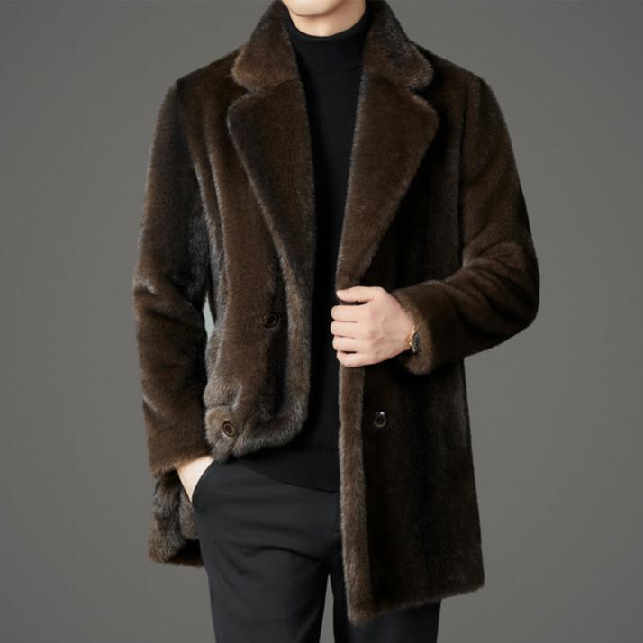 Warm Reversible Faux Fur Parka Coat