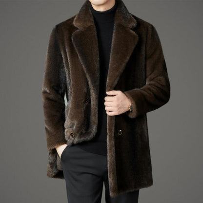 Warm Reversible Faux Fur Parka Coat