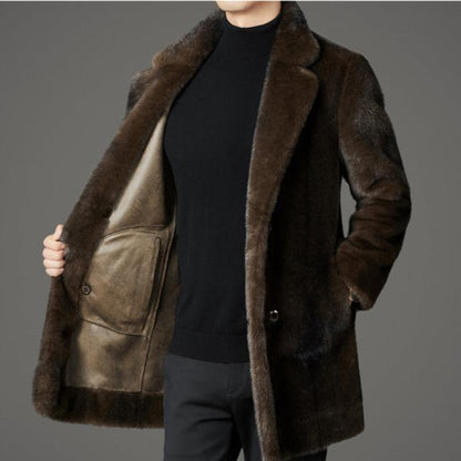 Warm Reversible Faux Fur Parka Coat