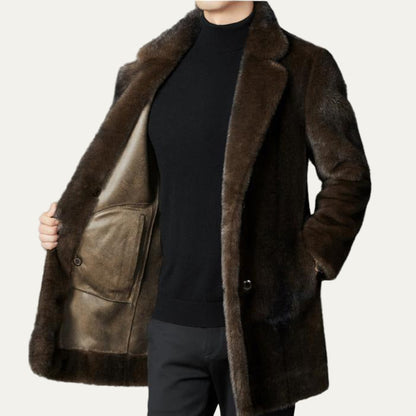 Warm Faux Fur Double Breasted Winter Coat