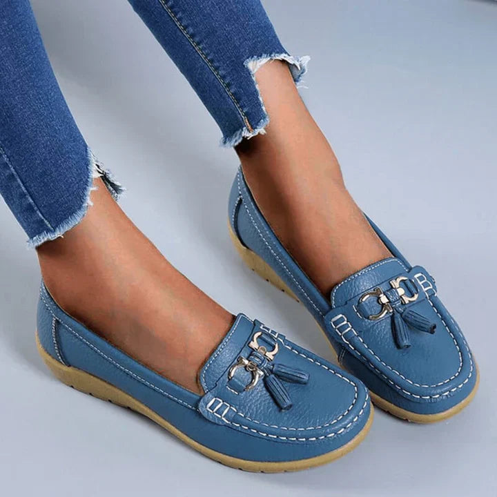 Comfortable Leather Slip On Shoes - OutfitLondon