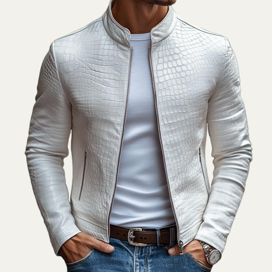 Rugged Brown Leather Biker Jacket - OutfitLondon