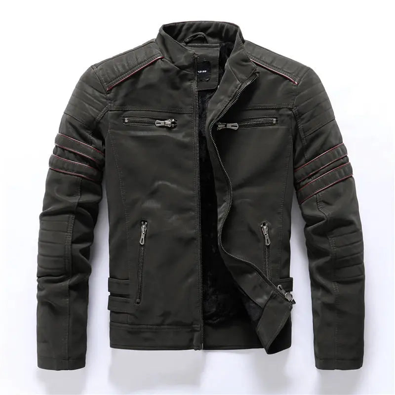 Leather Motorcycle Jacket for Mens