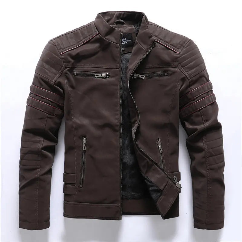 Leather Motorcycle Jacket for Mens