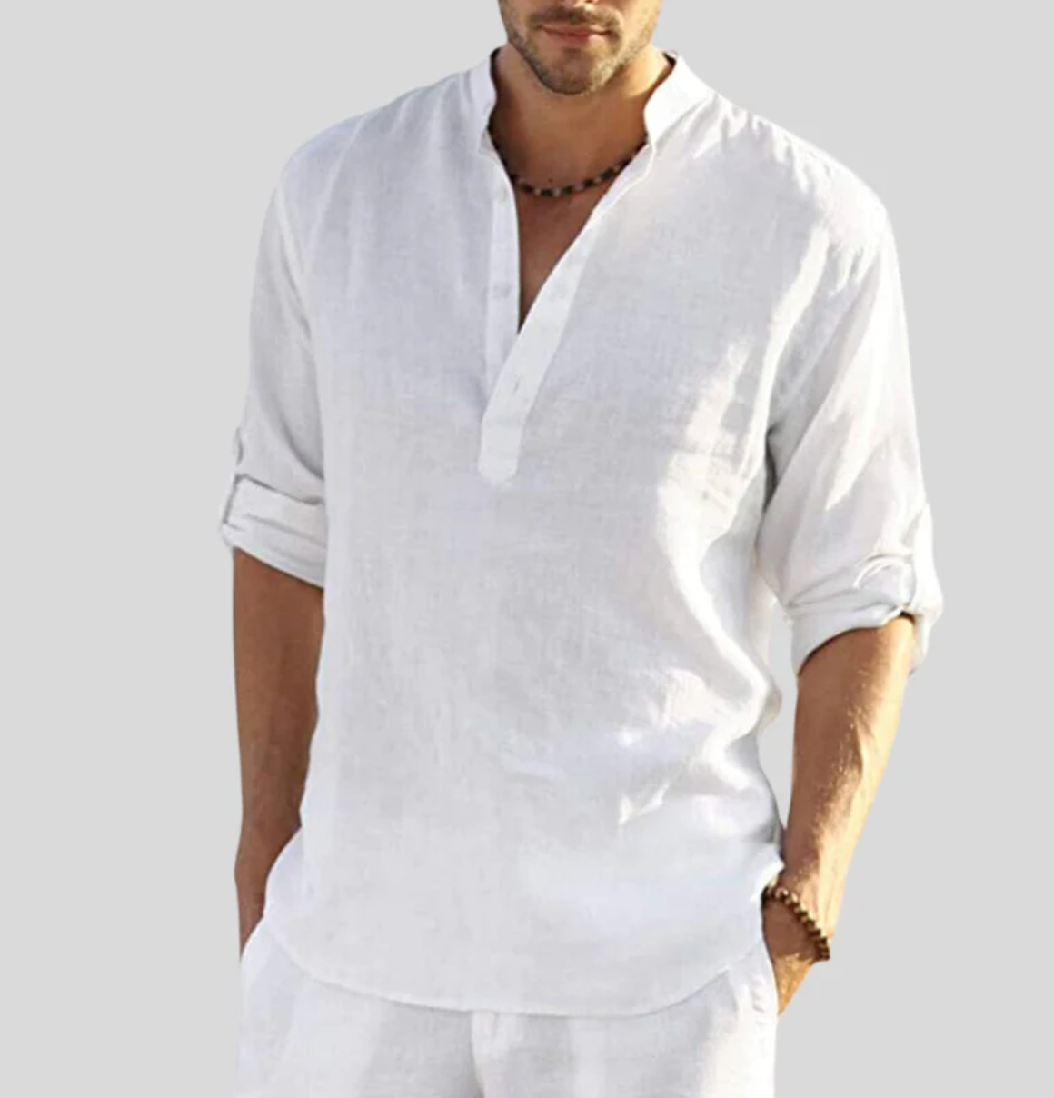Classic Linen Dress Shirt for Men - OutfitLondon