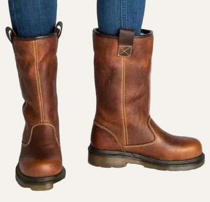 Men's Premium Leather Slip On Work Boots