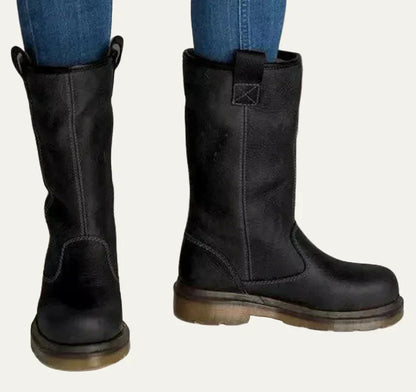 Men's Premium Leather Slip On Work Boots