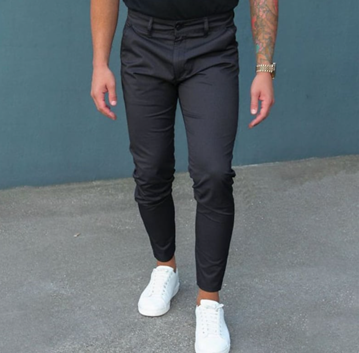 Men's CALVIN Trousers: Classic Fit Pants - OutfitLondon