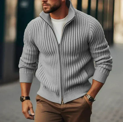Warm Mens Zip Up Cardigan Sweater