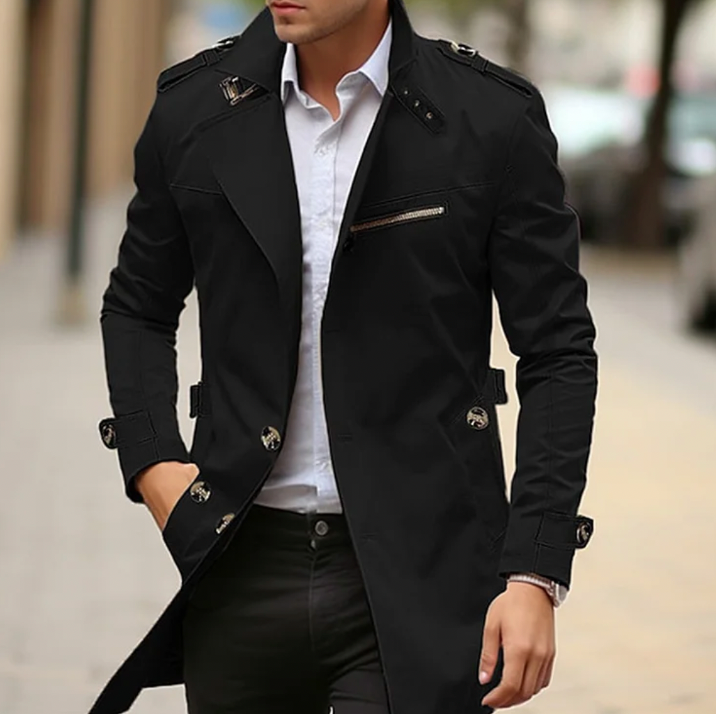 Waterproof Mens Long Trench Coat