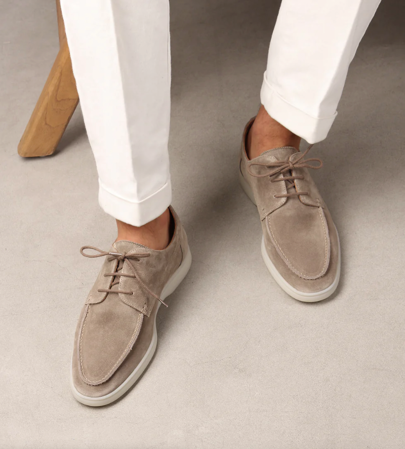 Men's Suede Loafers Vintage Style Brown