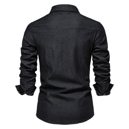 Classic Men's Denim Long Sleeve Shirt