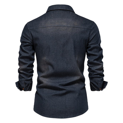 Classic Men's Denim Long Sleeve Shirt