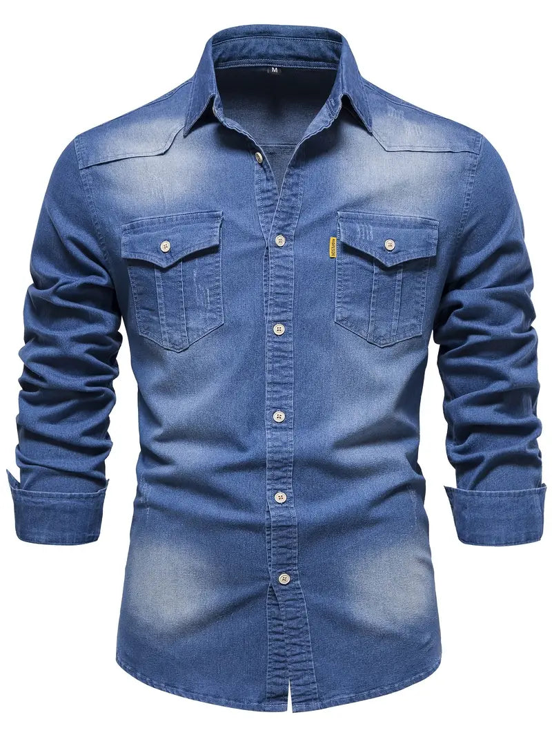 Classic Men's Denim Long Sleeve Shirt