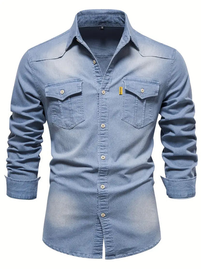 Classic Men's Denim Long Sleeve Shirt