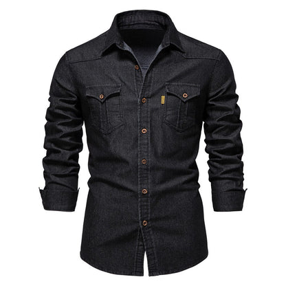 Classic Men's Denim Long Sleeve Shirt
