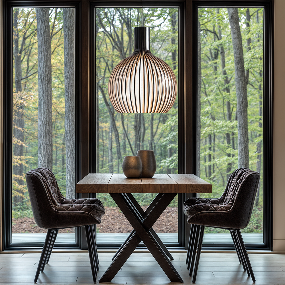 Rural Style Wood Pendant Light with Adjustable Cord - OutfitLondon
