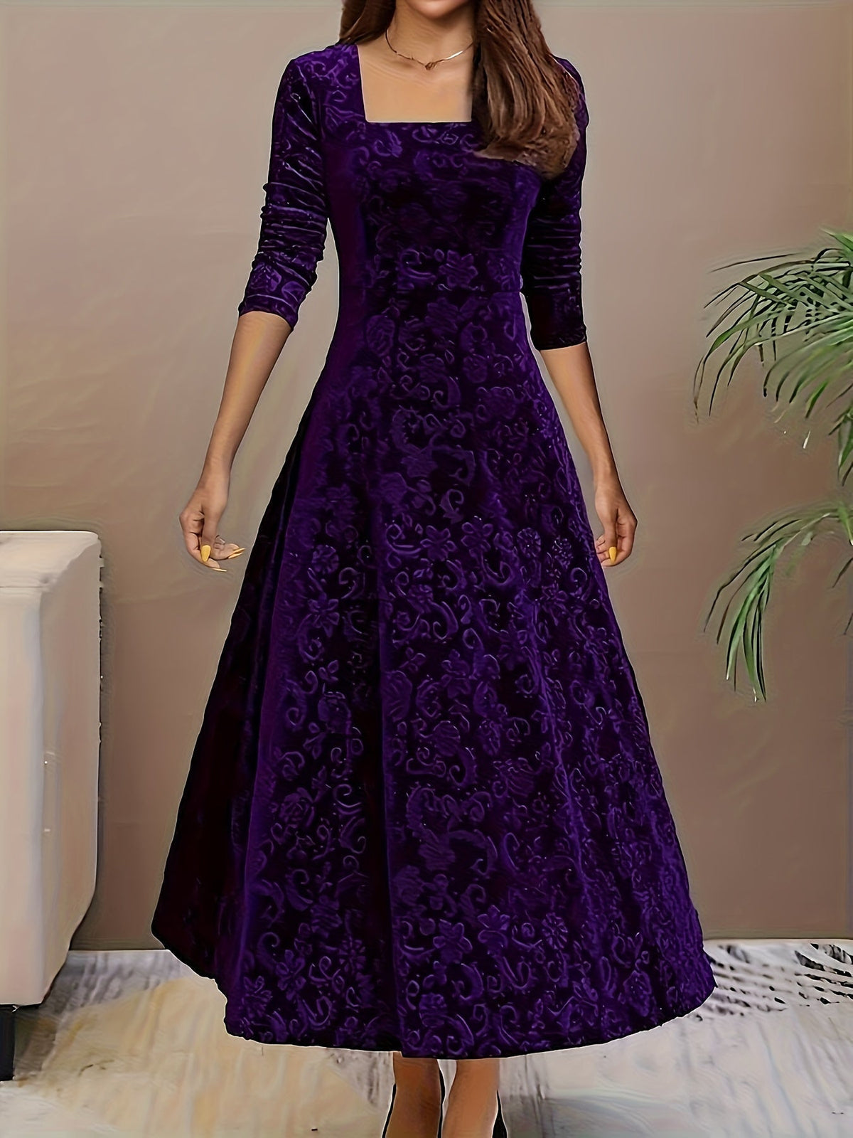 Casual Floral Print Mid Length Dress
