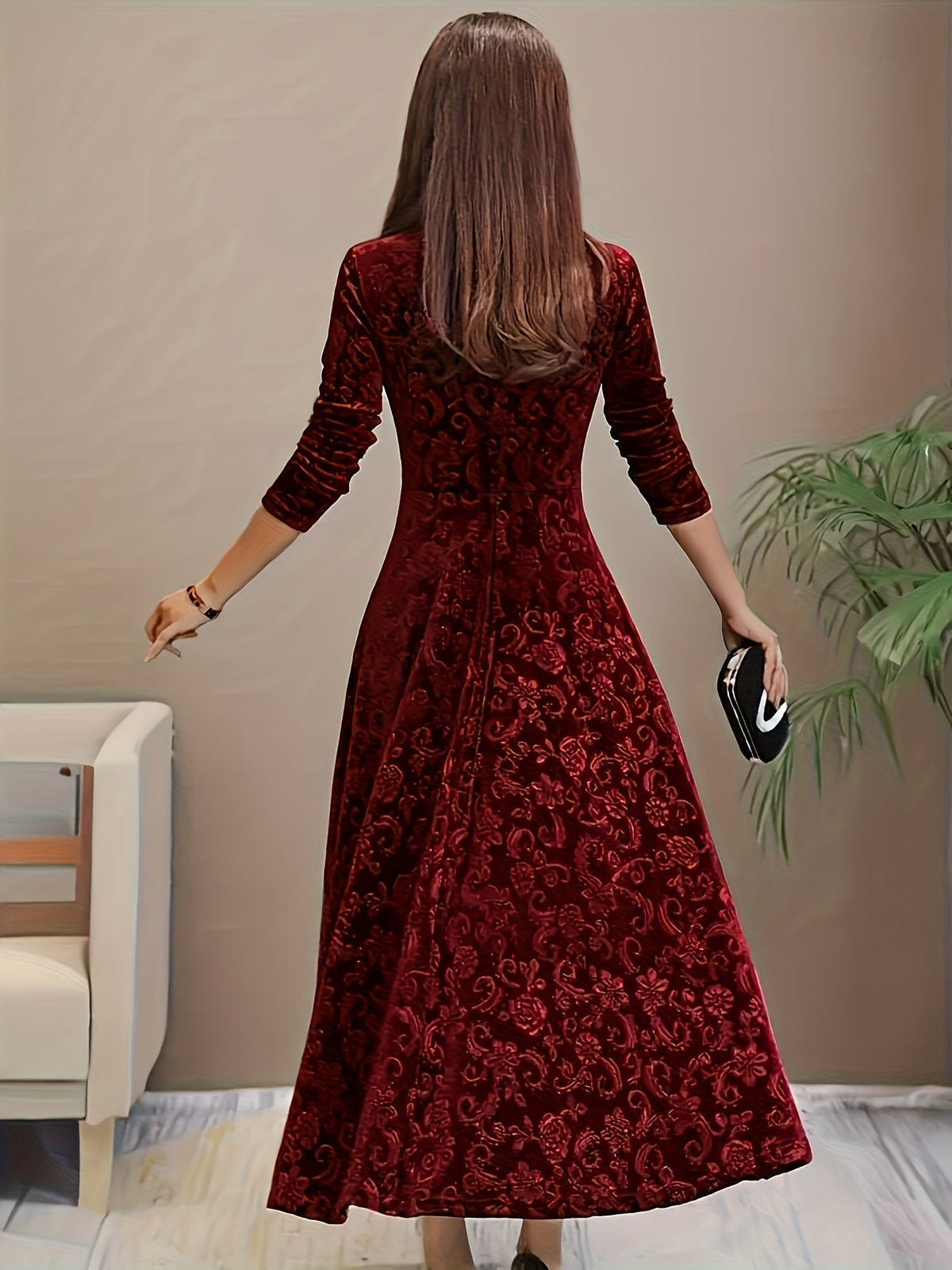 Casual Floral Print Mid Length Dress