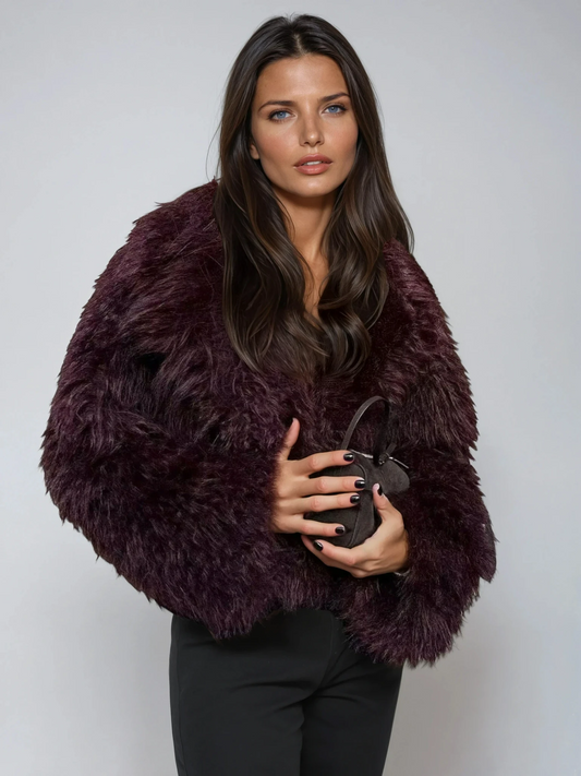 Weiche Kunstpelz Kurzjacke für Damen - OutfitLondon