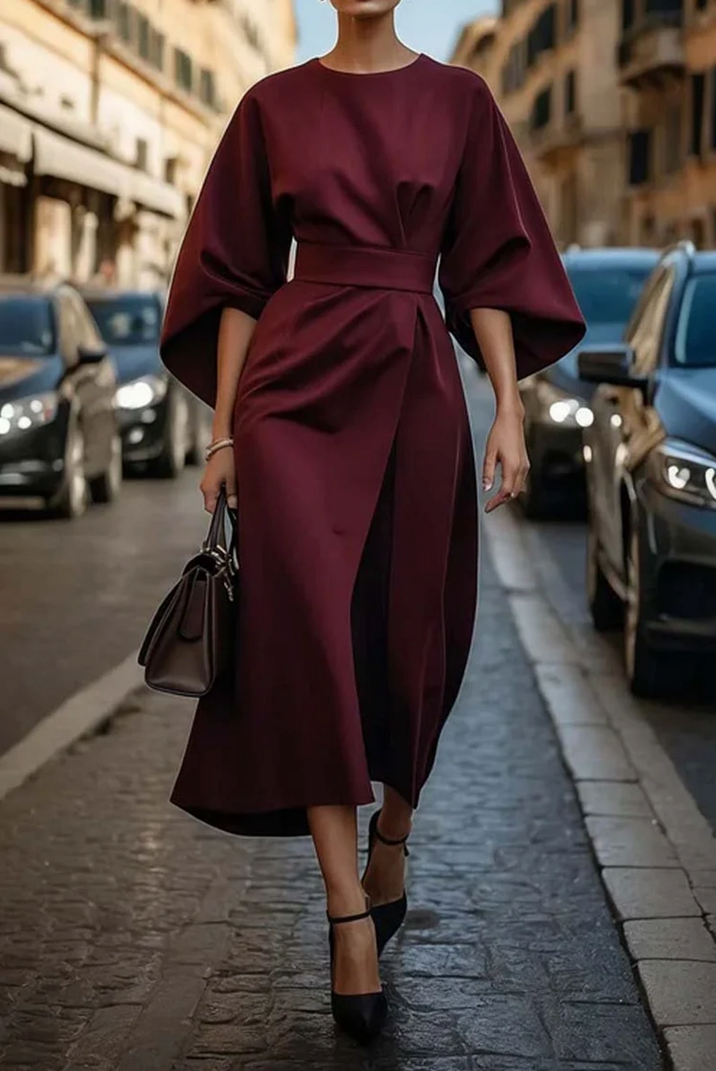 Elegant Floral Waist Dress for Women