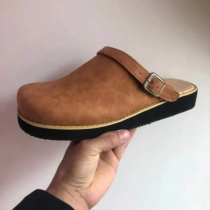 Comfortable Women's Leather Mule Shoes