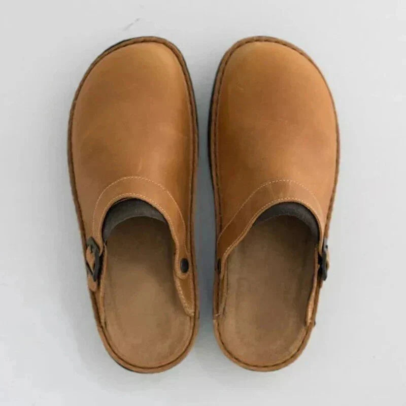 Comfortable Women's Leather Mule Shoes