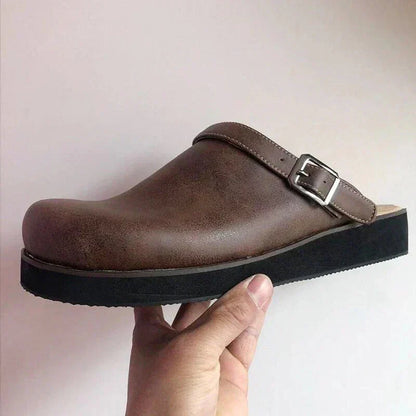 Comfortable Women's Leather Mule Shoes