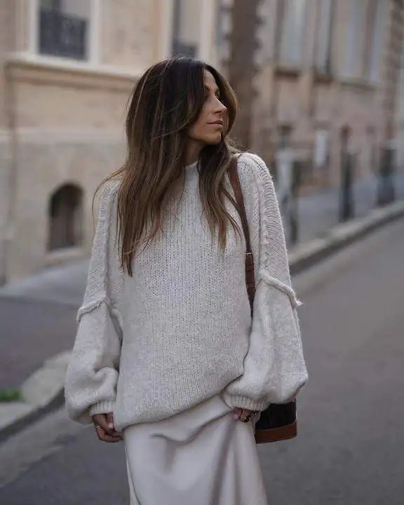 Cozy Women's Chunky Knit Pullover Sweater