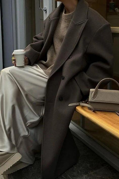 Warm Women's Large Wool Winter Coat