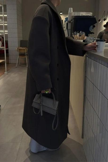 Warm Women's Large Wool Winter Coat