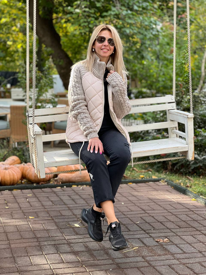 Colorful Women's Patchwork Sweater Jacket