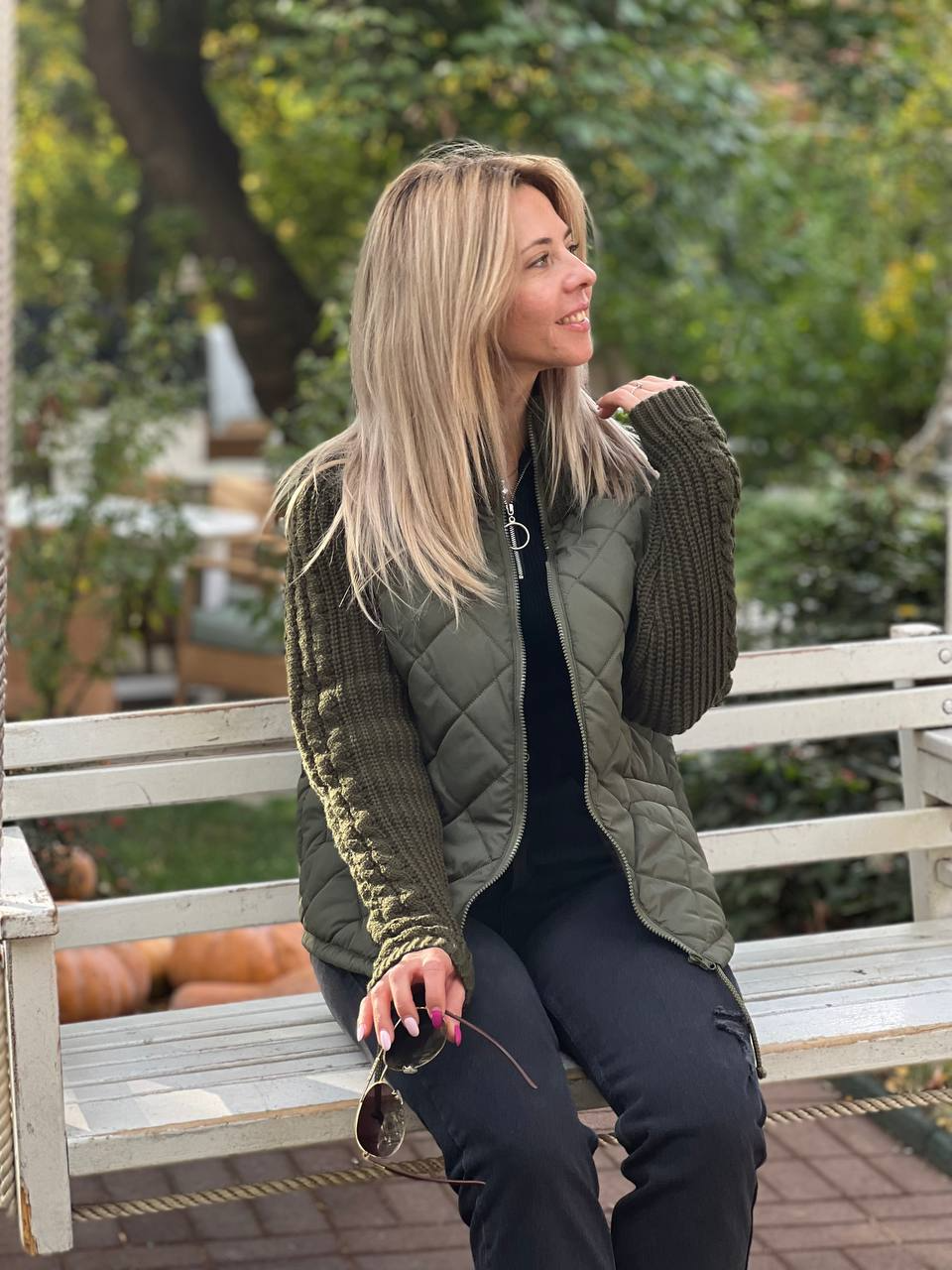 Colorful Women's Patchwork Sweater Jacket