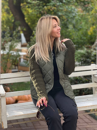 Colorful Women's Patchwork Sweater Jacket