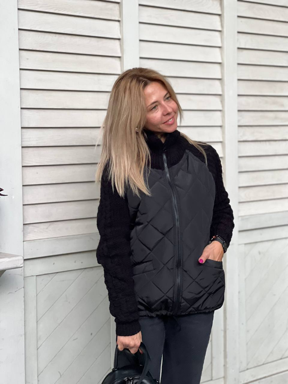 Colorful Women's Patchwork Sweater Jacket