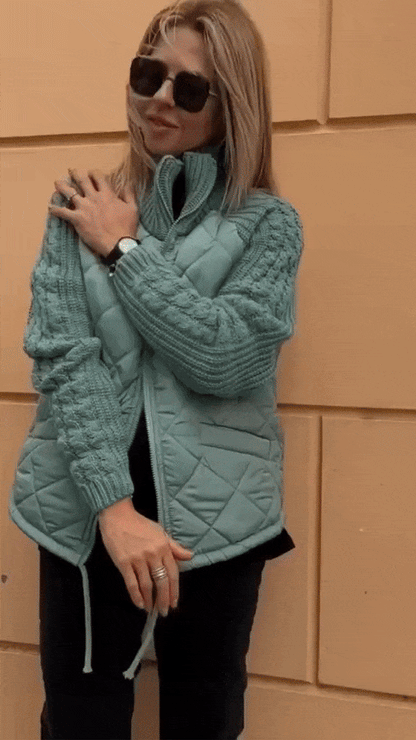 Colorful Women's Patchwork Sweater Jacket