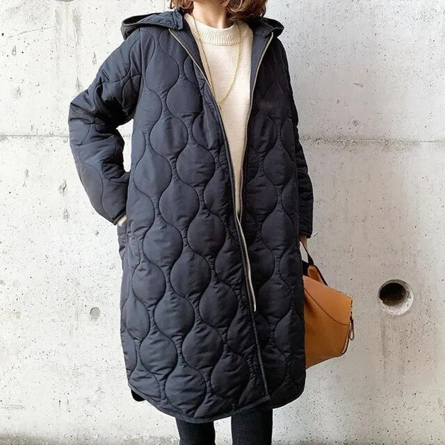Warm Women's Padded Winter Parka Coat - OutfitLondon