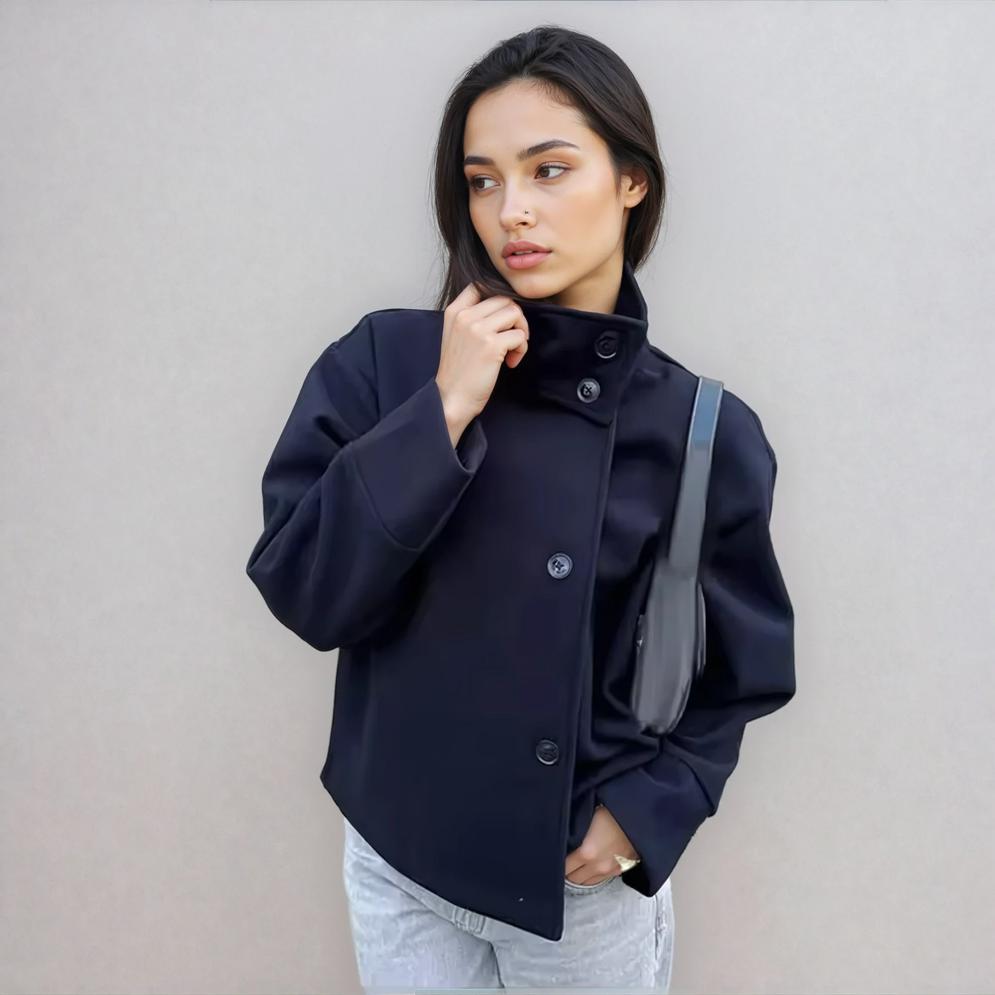 Warm Women's Wool Blend Winter Coat - OutfitLondon