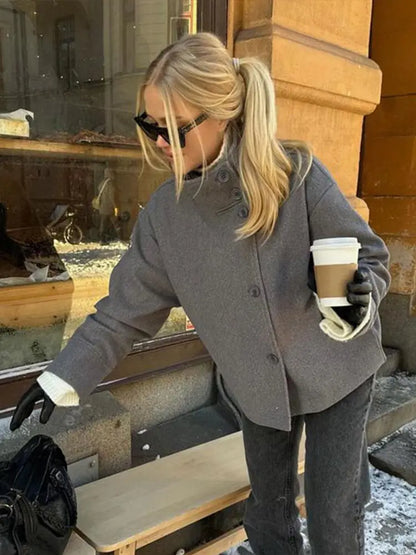 Warm Women's Wool Blend Winter Coat