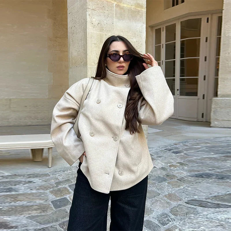 Warm Women's Wool Blend Winter Coat