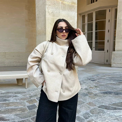 Warm Women's Wool Blend Winter Coat