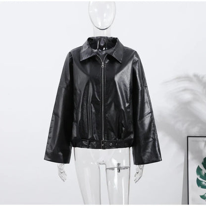 Classic Women's Faux Leather Biker Jacket