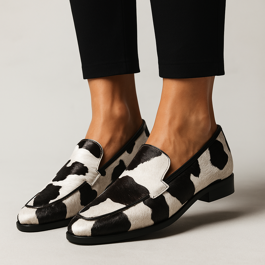 Stylish Animal Print Slip On Shoes