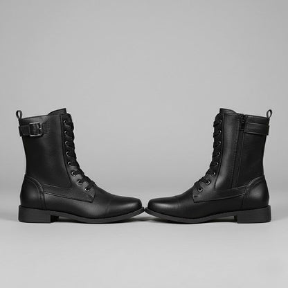Ladies Low Heel Ankle Boots with Zipper Closure