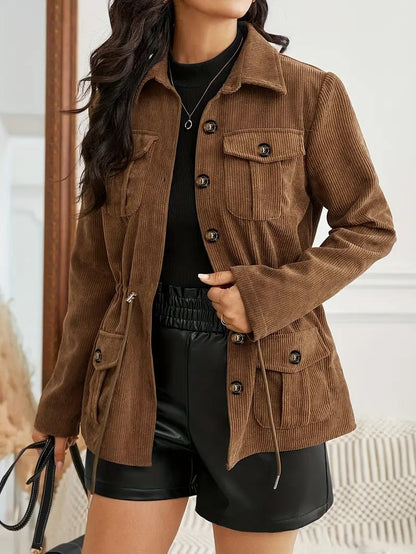 Warm Brown Corduroy Women's Jacket