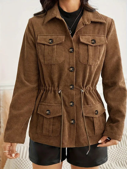 Warm Brown Corduroy Women's Jacket