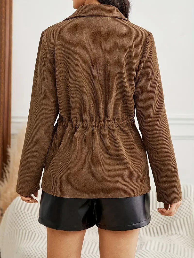 Warm Brown Corduroy Women's Jacket