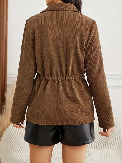 Warm Brown Corduroy Women's Jacket